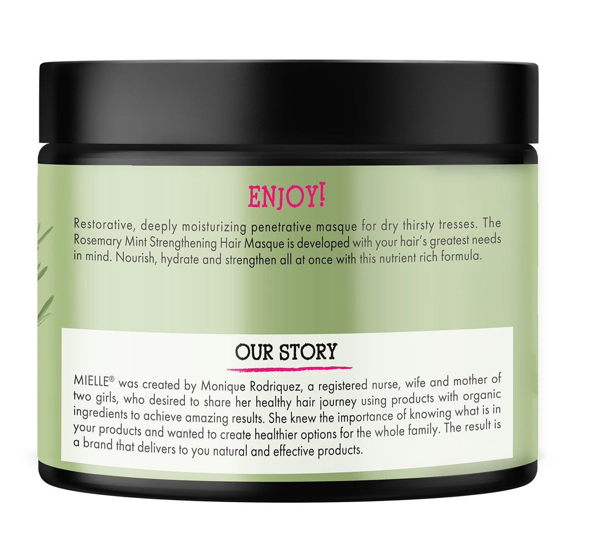 Mielle Organics jar on bathroom shelf in lifestyle scene for routine use
