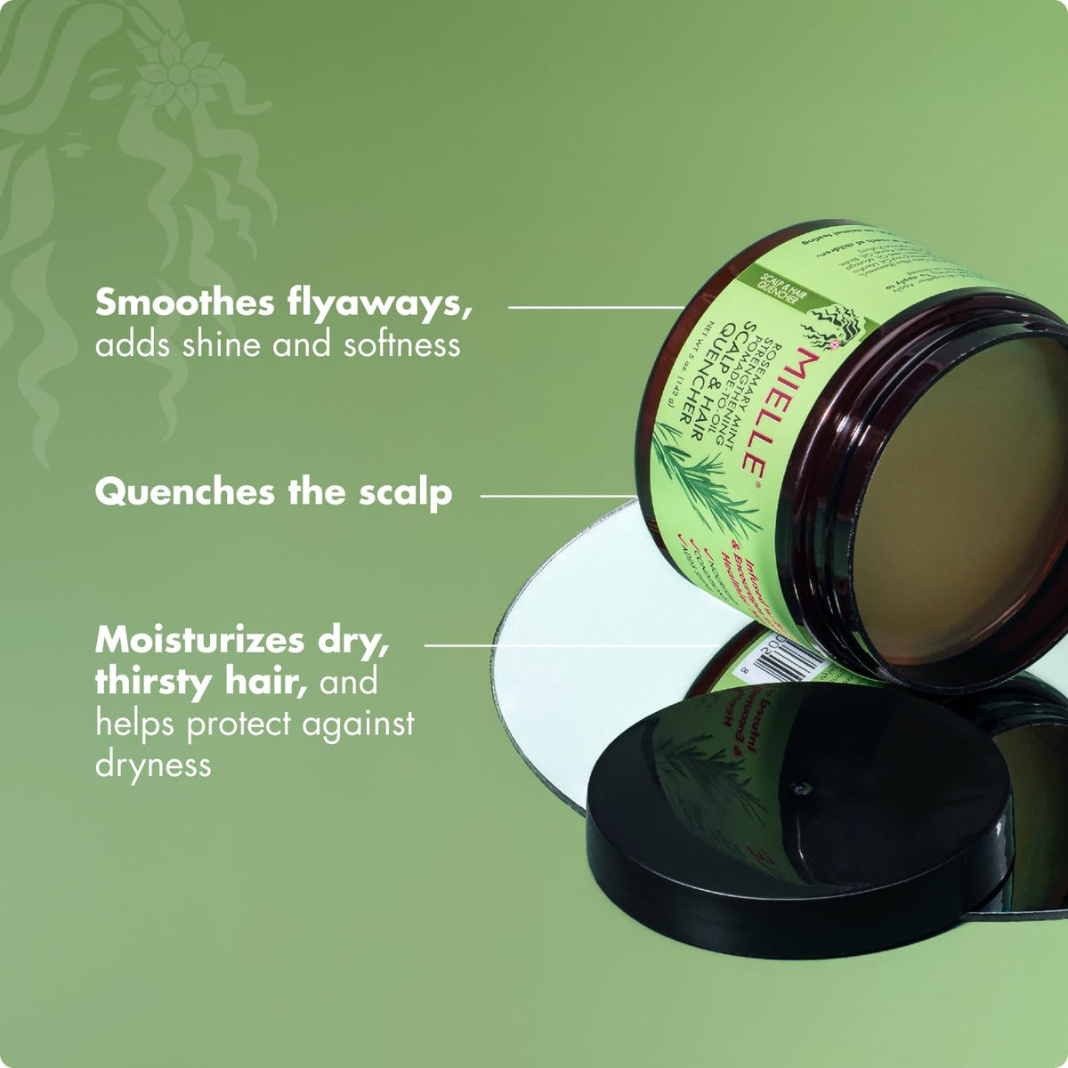 Mielle Organics pomade on palms ready to spread for even coverage