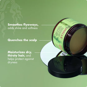 Mielle Organics pomade on palms ready to spread for even coverage