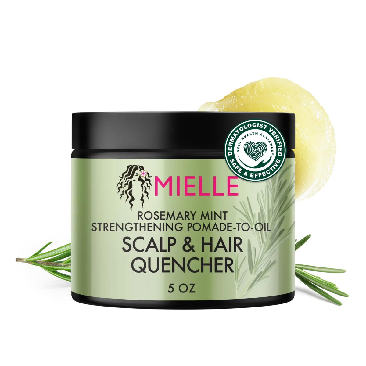 Mielle Organics jar front view showing product branding and benefit