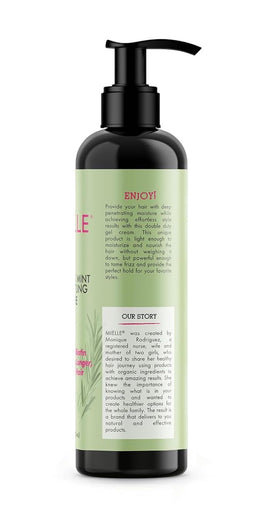 Mielle Organics rosemary oil bottle near jar illustrating botanical benefit