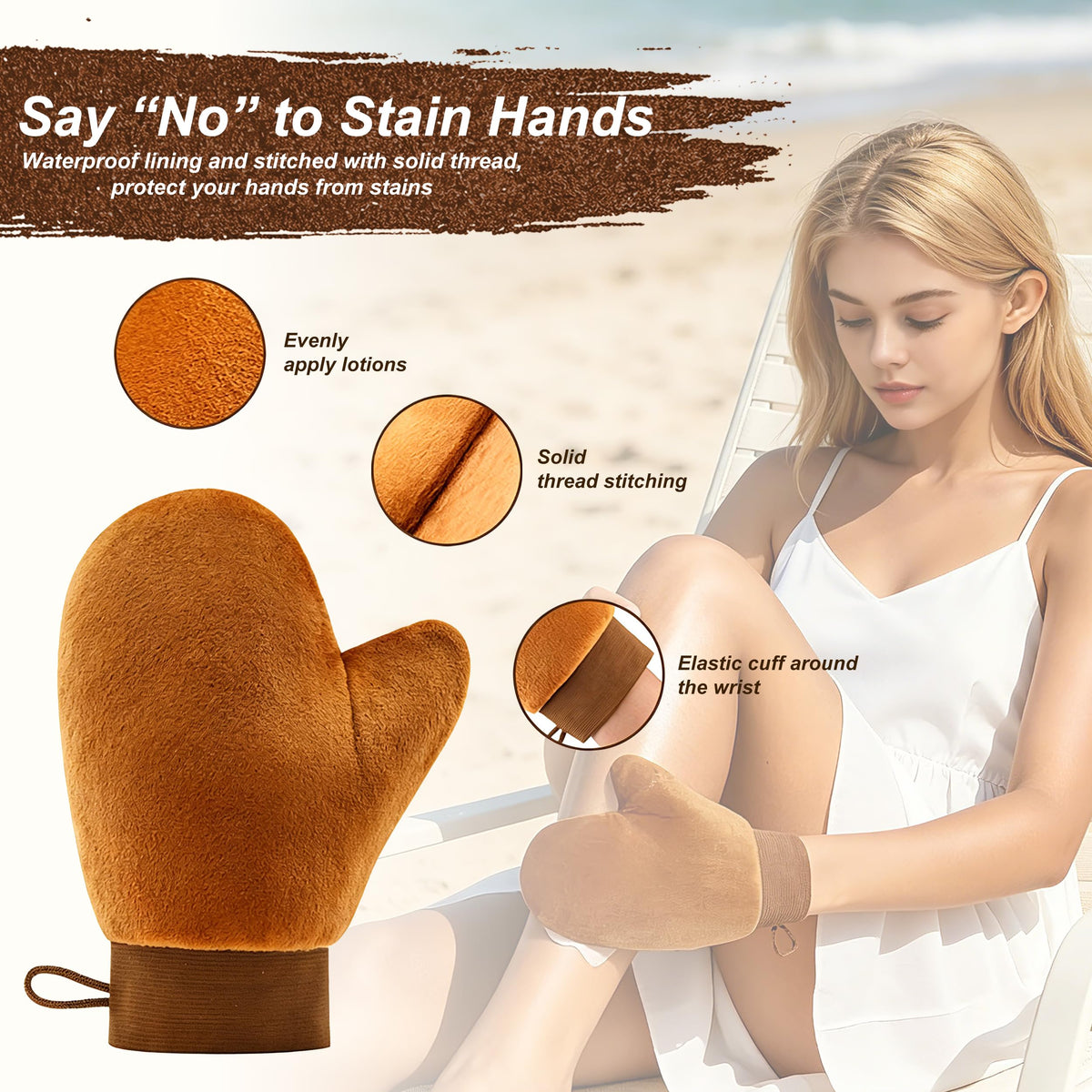 Mifeloy face brush detail with soft bristles for gentle facial tanning application
