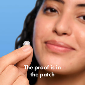 Mighty Patch being applied to skin showing easy use and protection benefit
