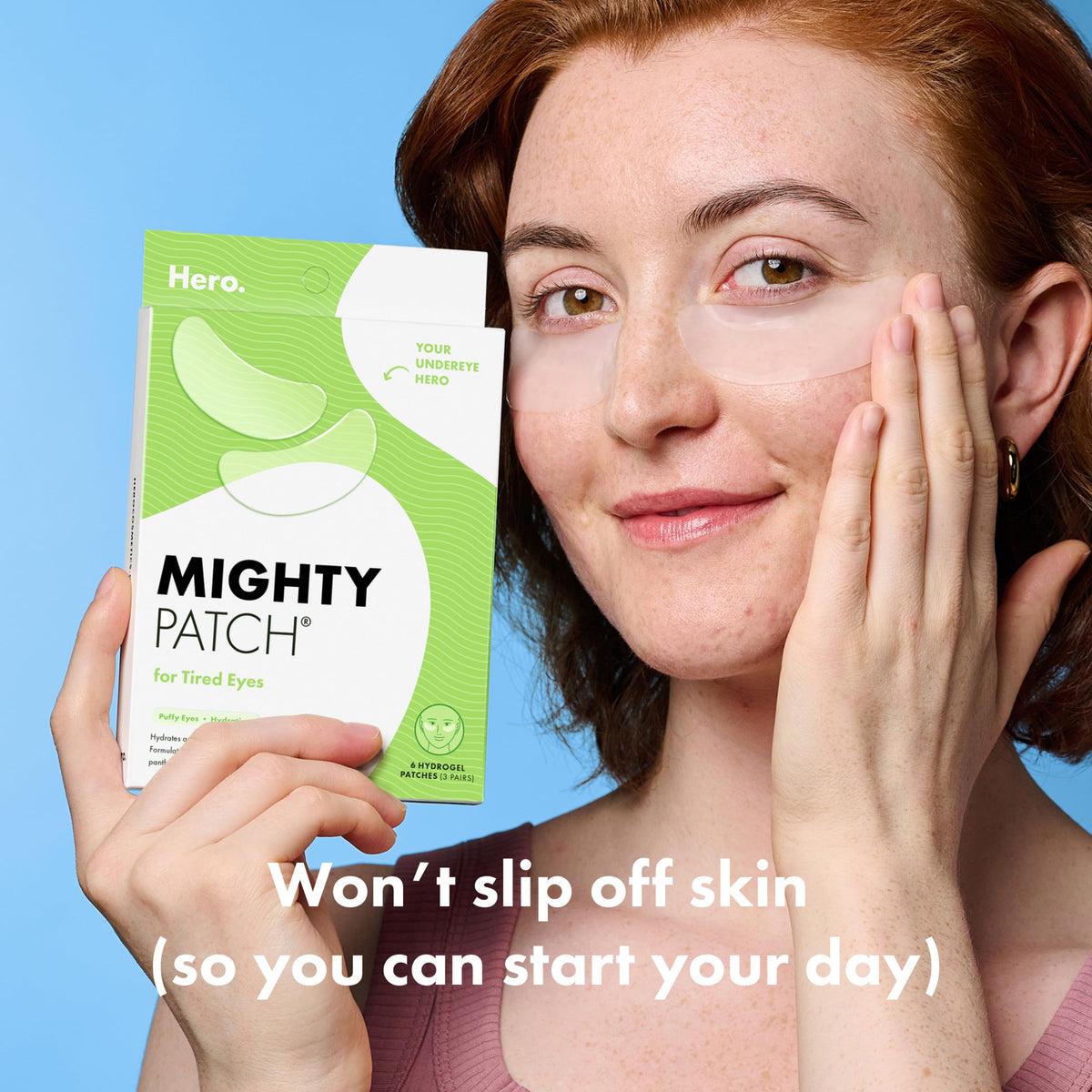Mighty Patch applied under eye demonstrating comfortable, contoured fit