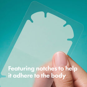 Mighty Patch adhered to a person’s back demonstrating secure hold during movement
