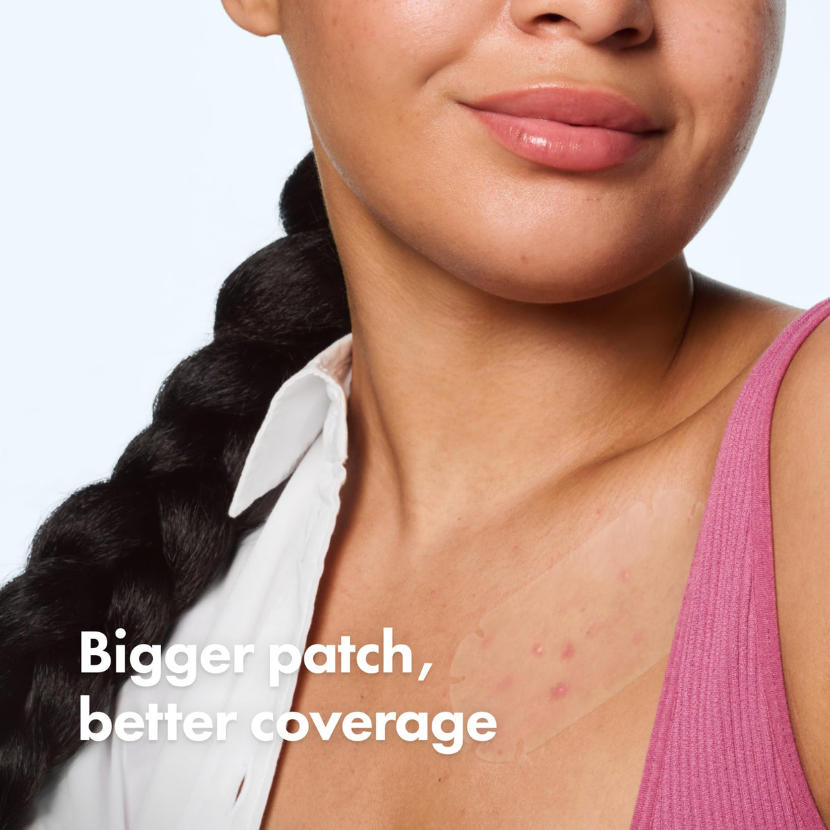 Mighty Patch held in hand to show XXL size and coverage for large breakouts