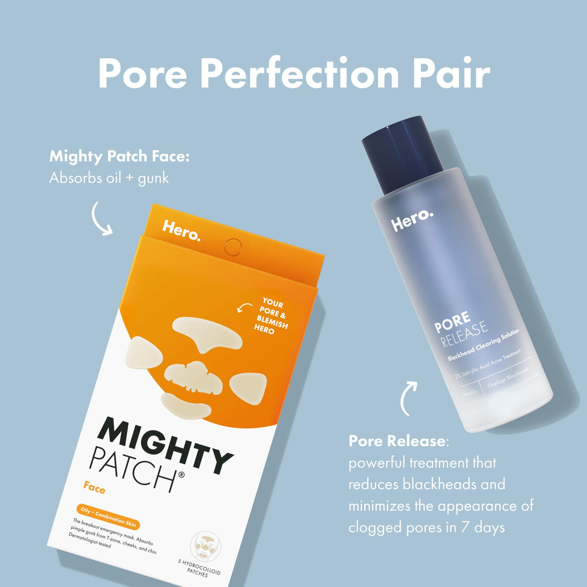 Product label and sterilization badge highlighting Mighty Patch safety testing