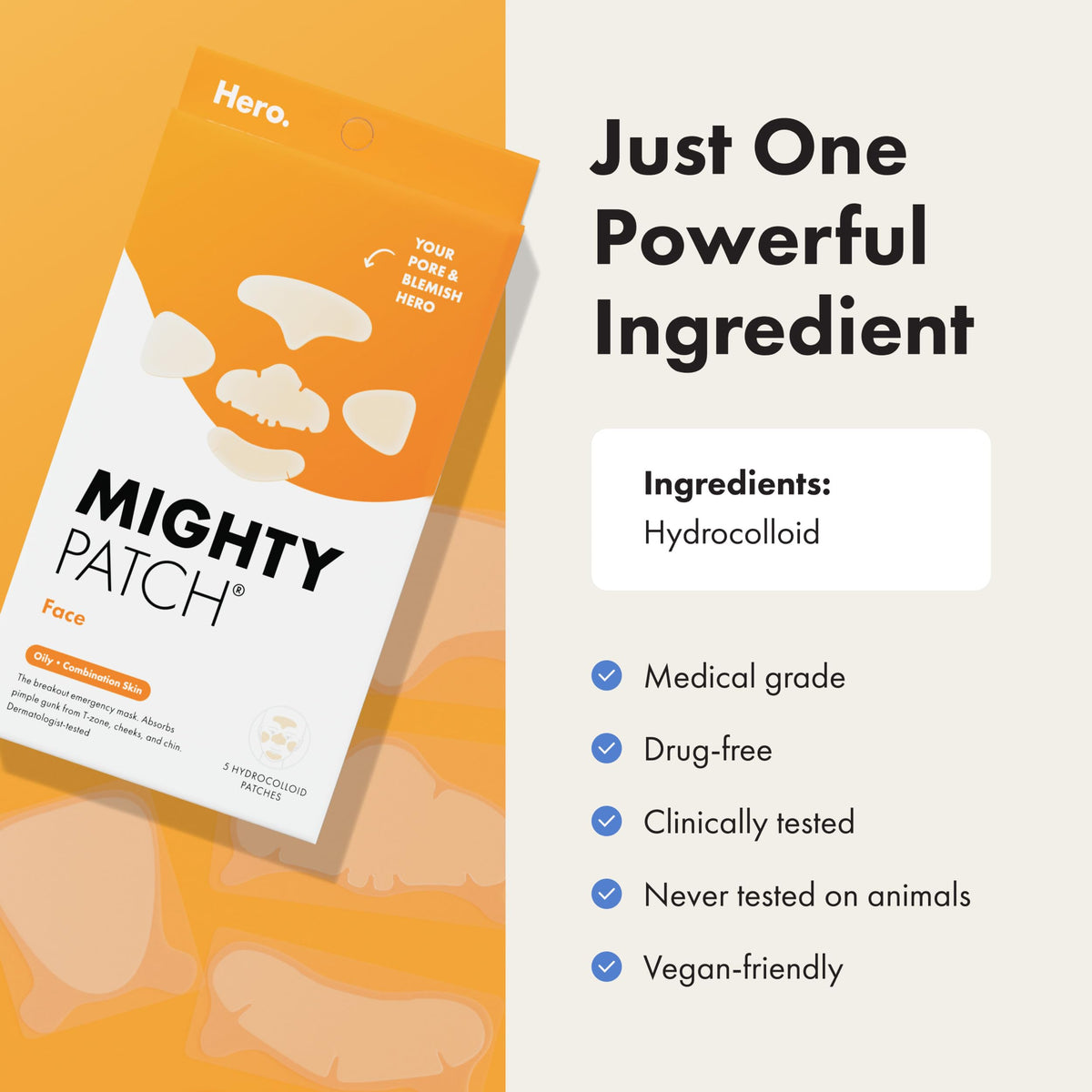 Mighty Patch held in hand to show size and scale for larger breakouts
