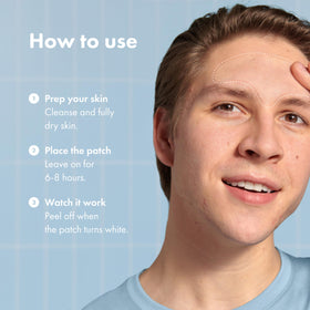 Mighty Patch forehead size scaled with hand to show larger coverage for forehead blemishes