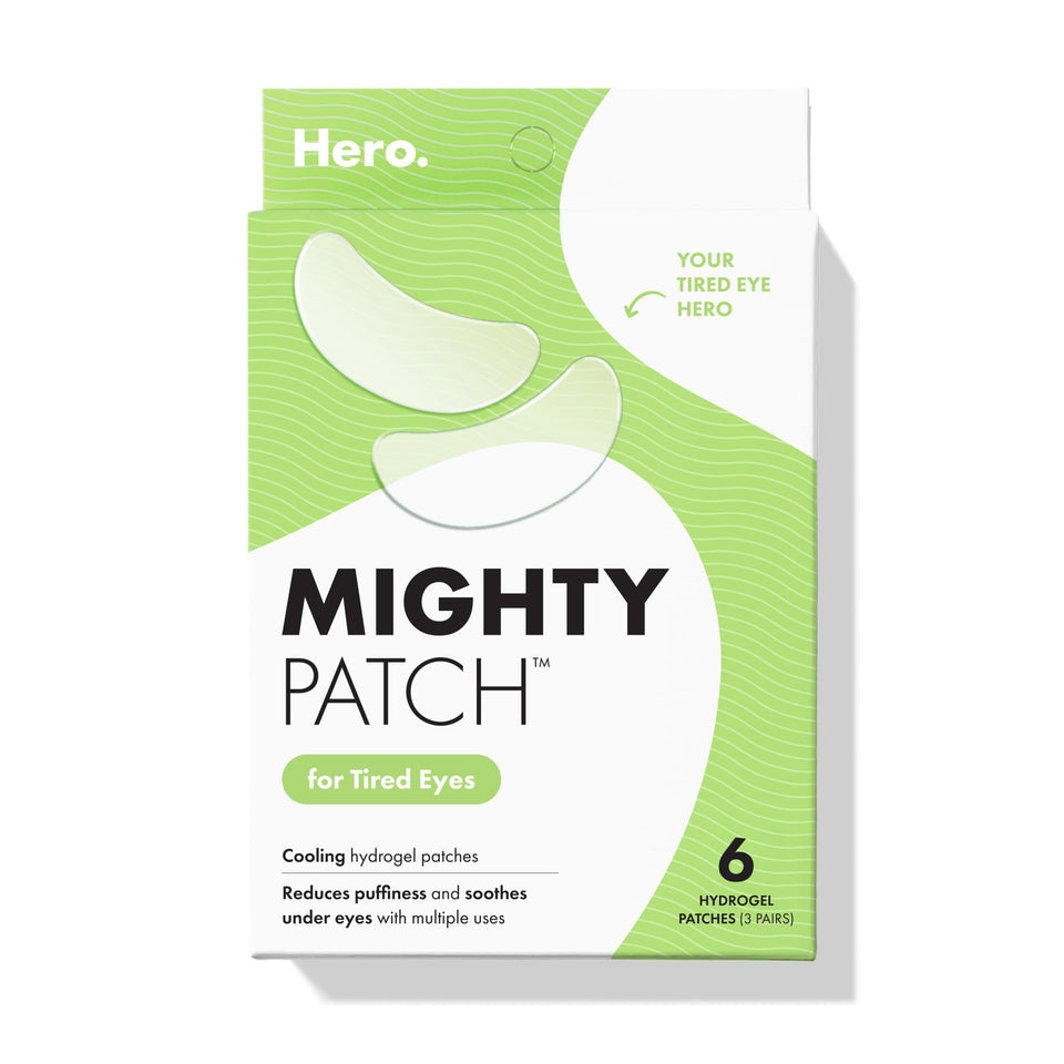 Mighty Patch front packaging showing product and benefits for refreshed eyes