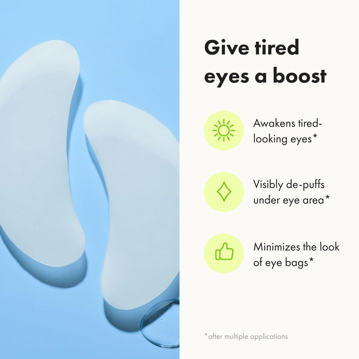 Mighty Patch in a morning routine setting, quick refresh for tired eyes
