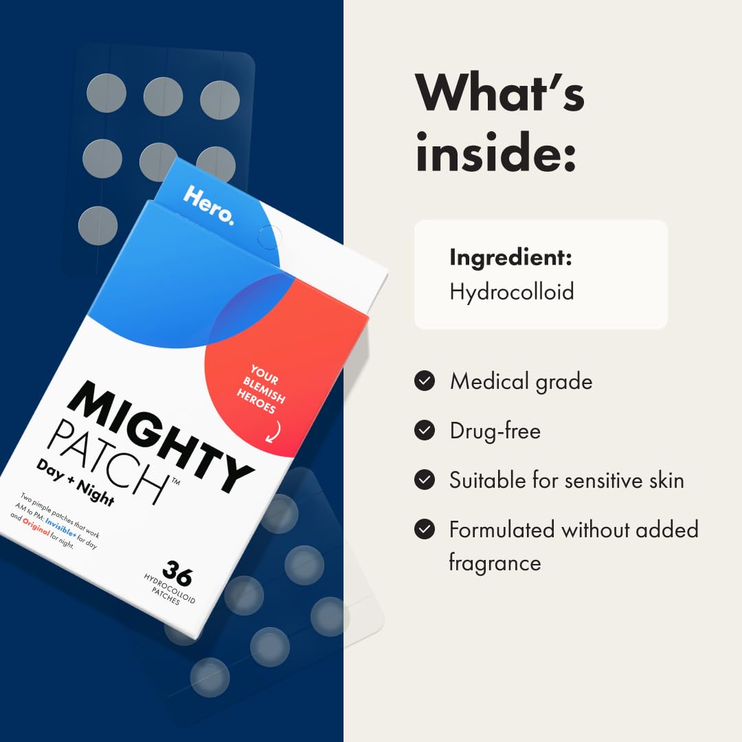 Mighty Patch duo pack contents flatlay with patches visible for convenient readiness