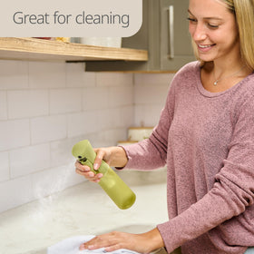 MIGHTY STRONG clear bottle revealing liquid level for refill convenience