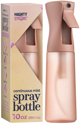 MIGHTY STRONG front view of 10 oz bottle showing sleek profile and capacity benefit