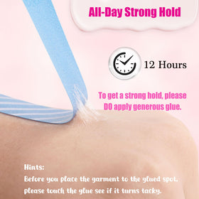 MIILYE applying adhesive to skin and pressing fabric for secure hold