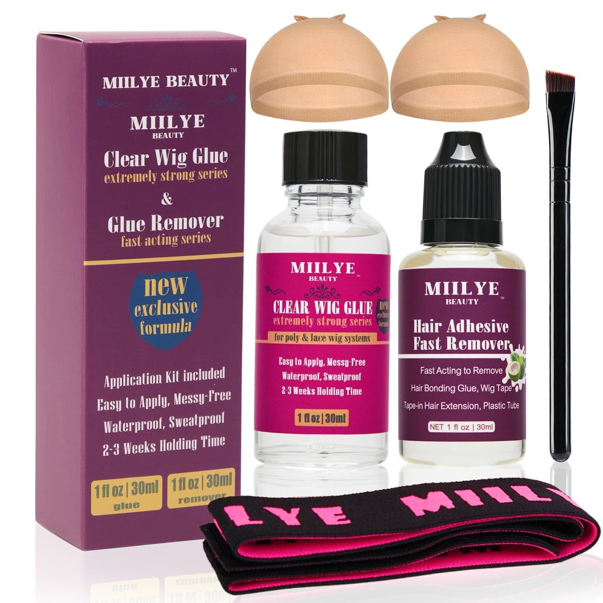 MIILYE BEAUTY clear glue bottle front showing label and dependable hold