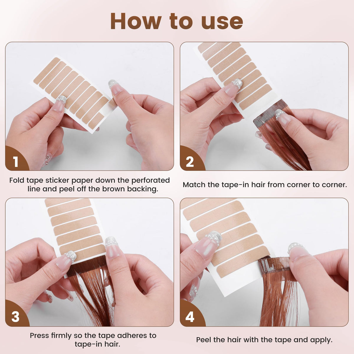 MIILYE invisible tape blending into model hair for seamless look