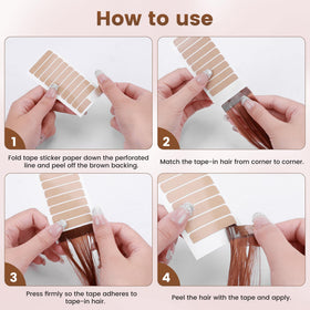 MIILYE invisible tape blending into model hair for seamless look