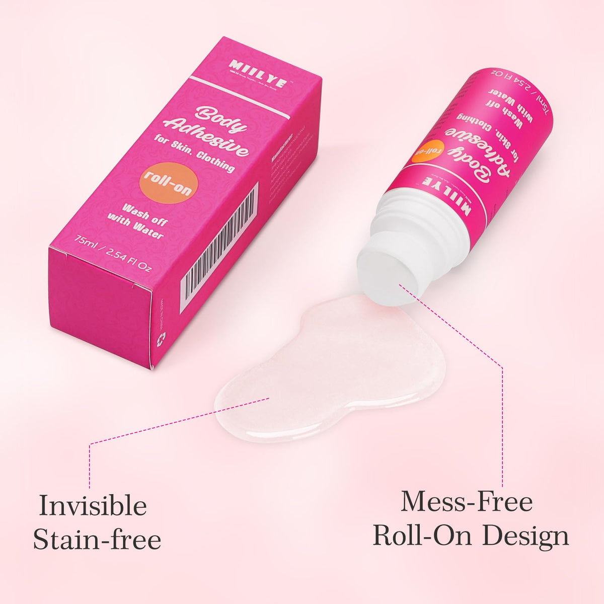 MIILYE roll-on tip close-up for precise application and mess-free control