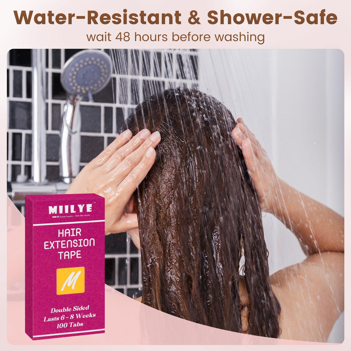 MIILYE tabs applied to silicone weft illustrating secure six-week hold