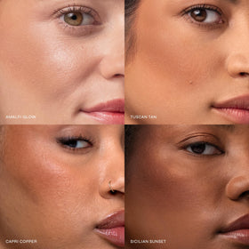 Milani opened pan on terracotta tile highlighting baked production and fine finish