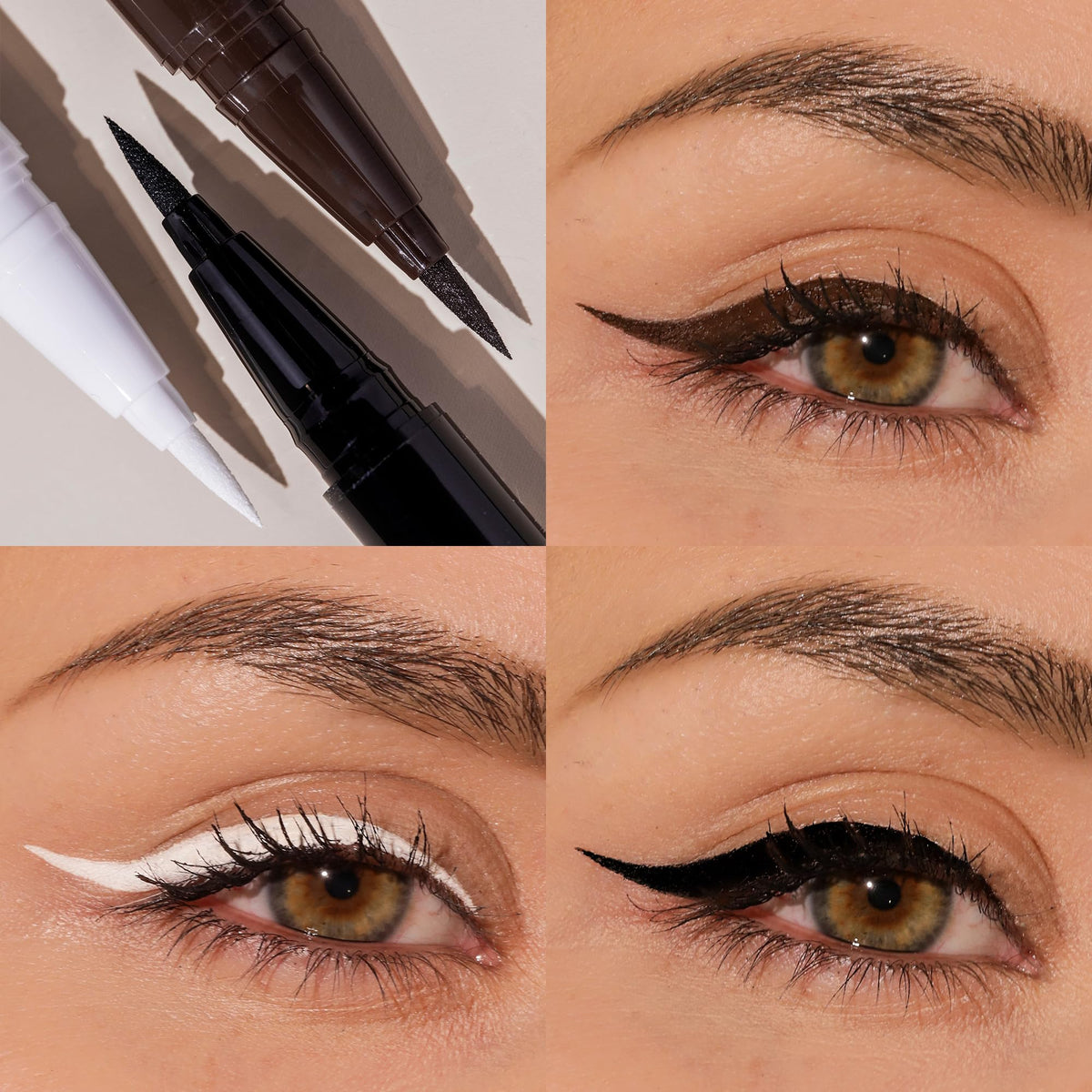 Milani application on eye creating a winged liner demonstrating easy control and definition