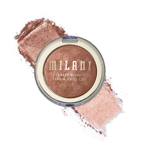 milani baked blush front compact showing packaging and easy portability