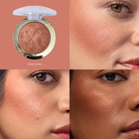 milani baked blush open with brush to show application readiness