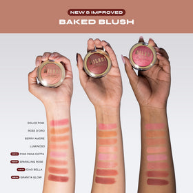 milani baked blush beside coin to demonstrate compact size and portability