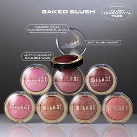 Milani extreme texture detail showing baked shimmer and matte finish benefit