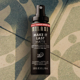 Milani before and after photo highlighting reduced shine and blurred pores