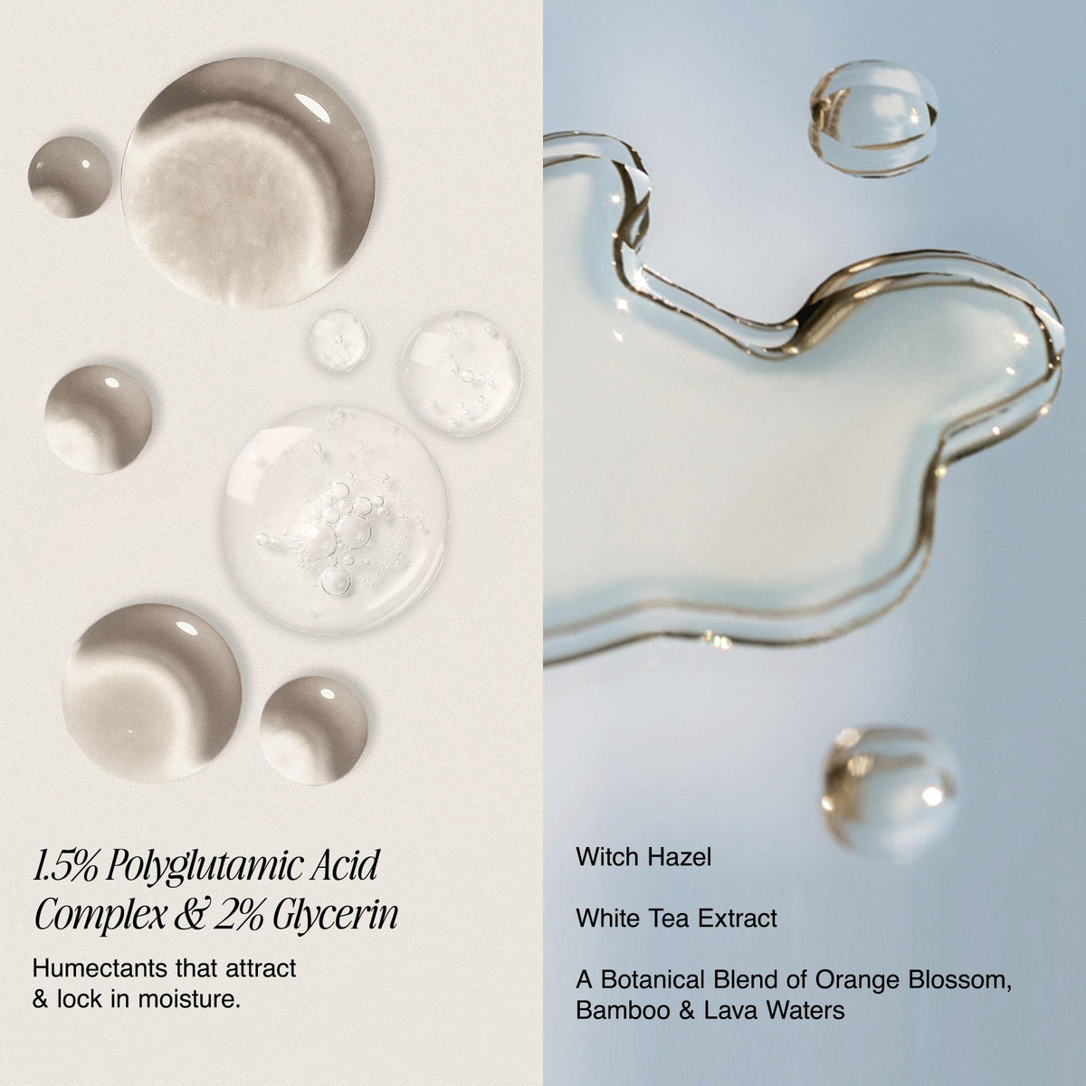 Milani bottle label showing ingredient highlights for soothing skin reassurance