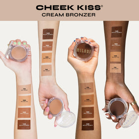 Milani fingers applying cream bronzer demonstrating effortless blending