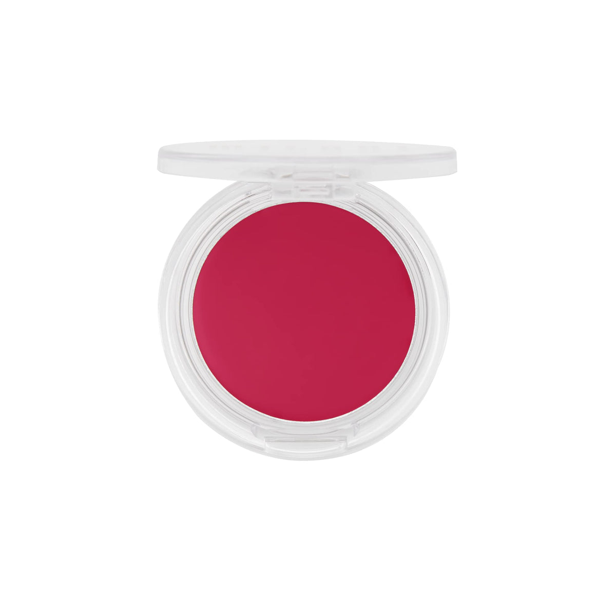 Milani open jar top view revealing Blushing Berry shade and creamy texture benefit
