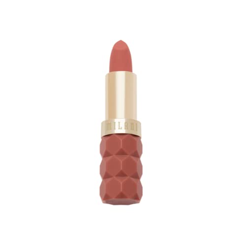 Milani lipstick open bullet close-up showing creamy tip and smooth application benefit