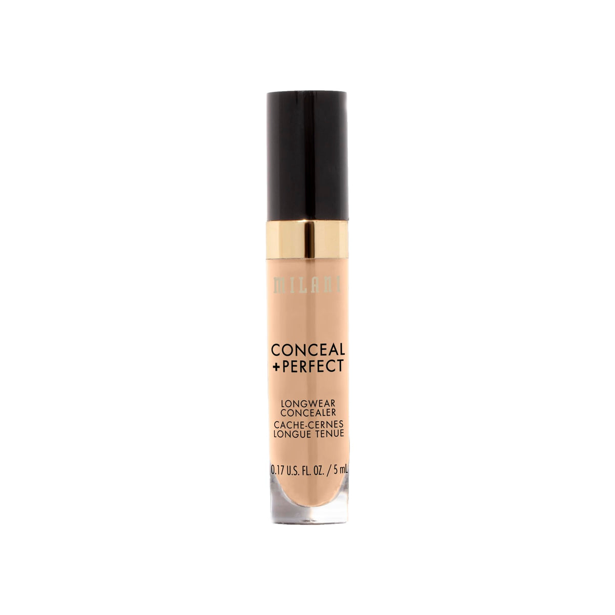 Milani concealer tube beside vitamin E capsule highlighting moisturizing benefit