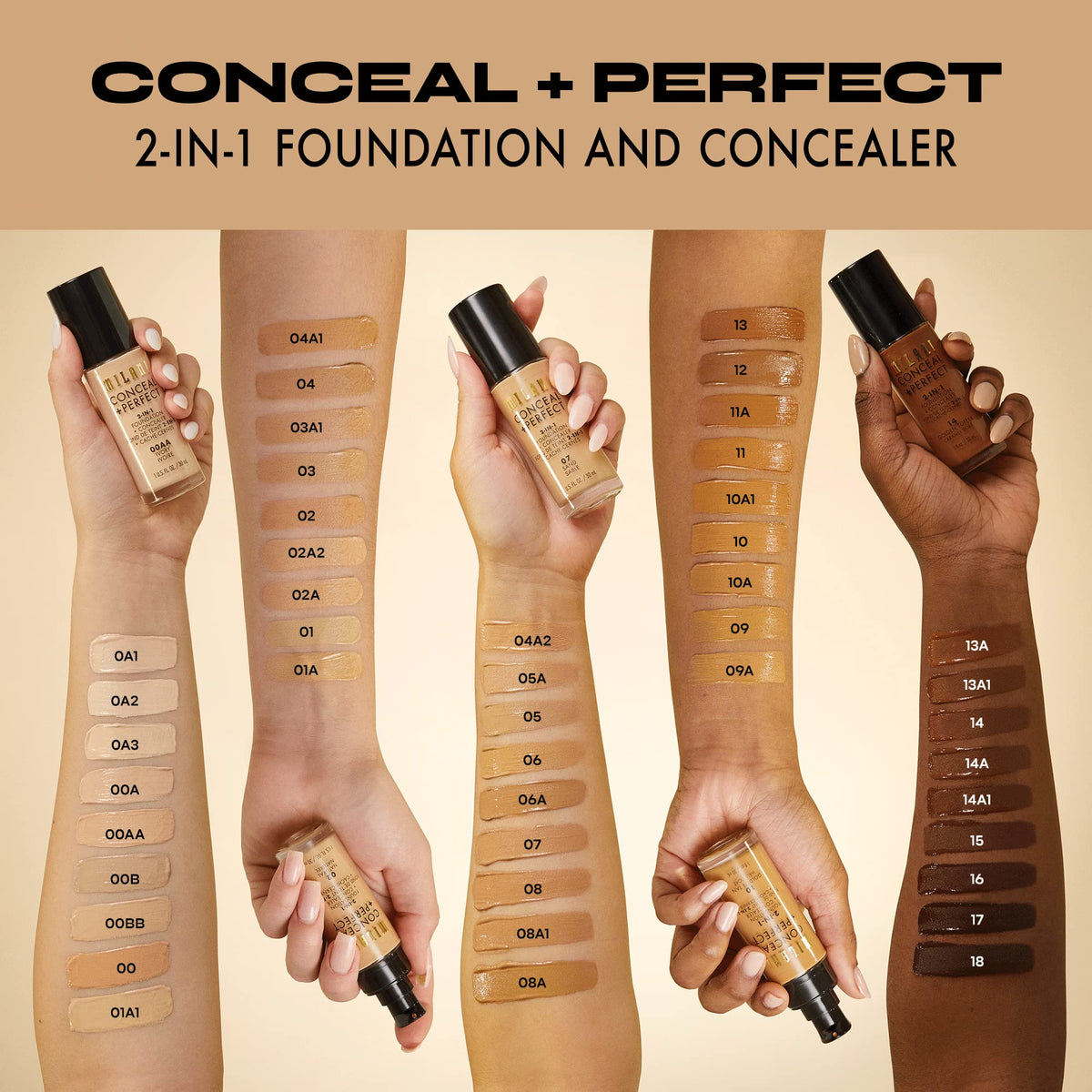 Milani application under-eye showing targeted coverage and brightening effect