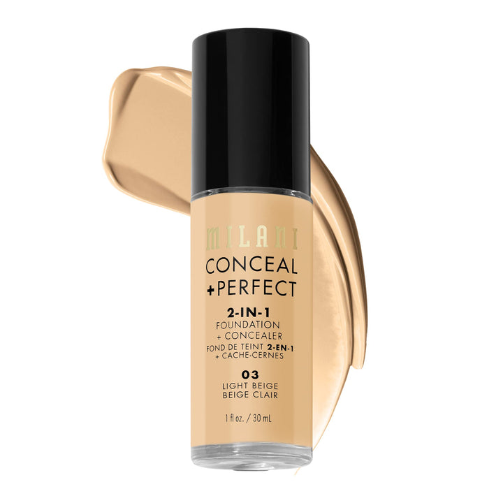 Milani bottle front packaging showing shade label and sleek design benefit portability