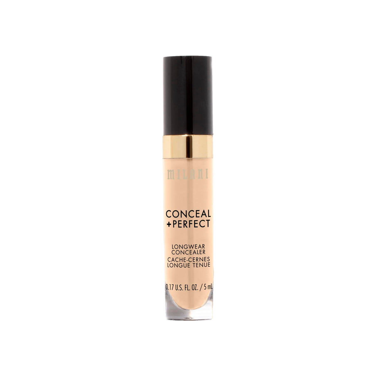 Milani concealer with Vitamin E symbol highlighting skin comfort benefit