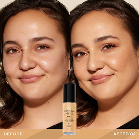 Milani pump dispenser detail highlighting easy one-pump application benefit
