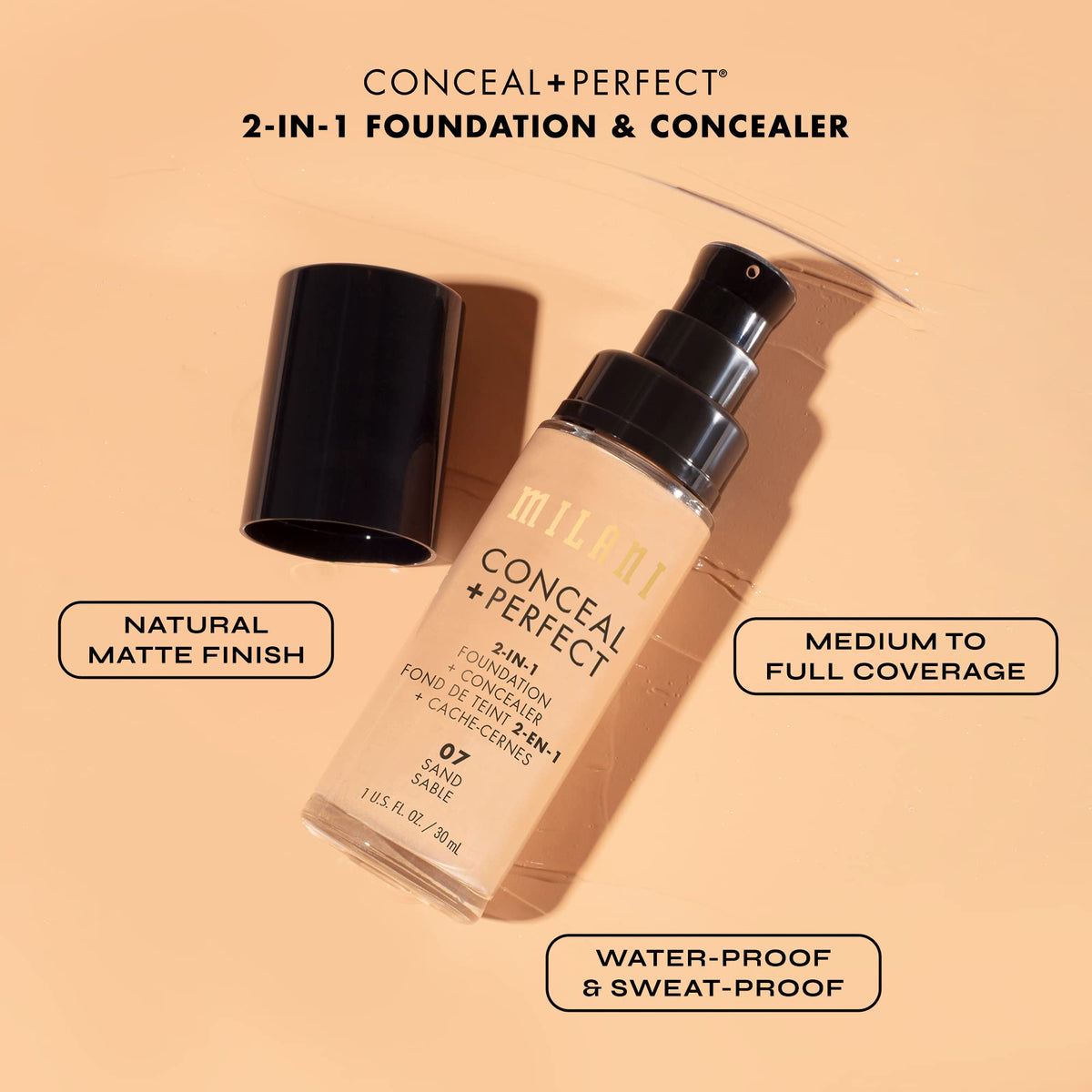 Milani shade comparison scale showing 05A Natural Beige match options
