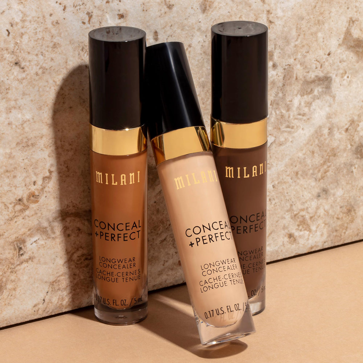 Milani concealer label close-up revealing Nude Ivory shade benefit