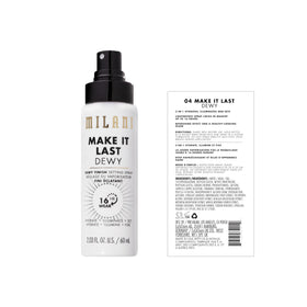Milani back label close-up showing ingredients and product benefits