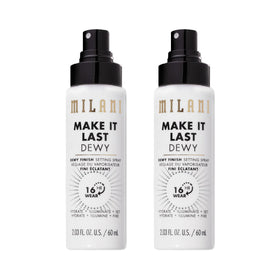 Milani front packaging of Make It Last Dewy setting spray showing bottle and label for easy identification