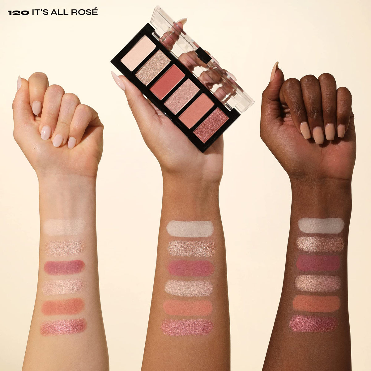 Milani swatches on arm showing true-to-tone pigmentation and blendable finish