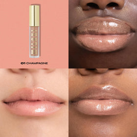 Milani close-up applicator showing lip-maximizing tip for even product spread and shine