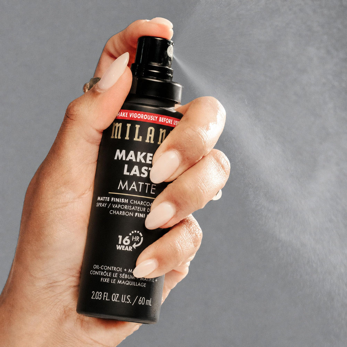 Milani product label showing ingredients and directions for longwear performance