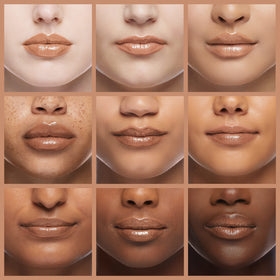 Milani lip before and after demonstrating fuller-looking, smoother lips