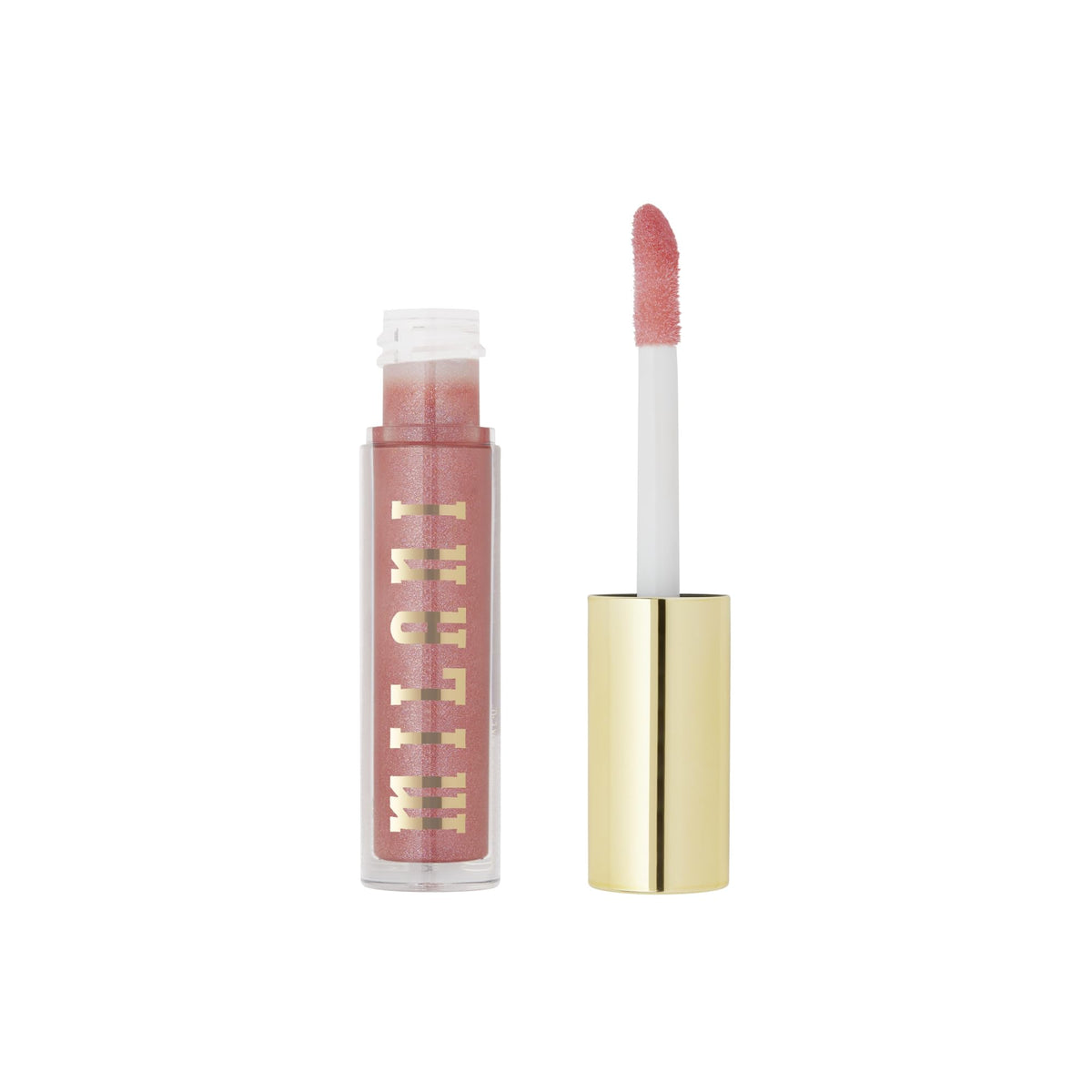 Milani gloss on a vanity styling shot for everyday beauty inspiration