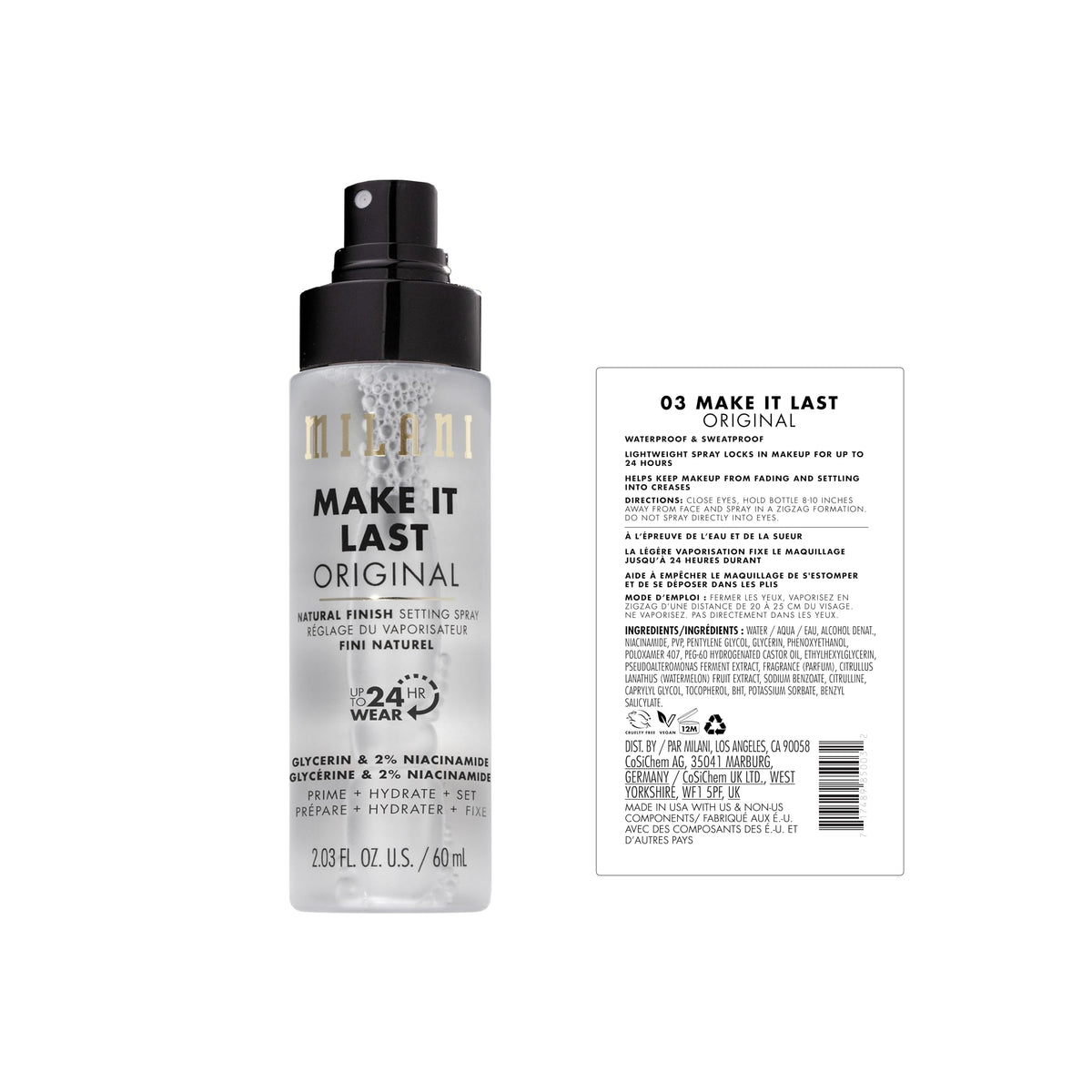Milani close-up spray nozzle delivering fine mist for even coverage
